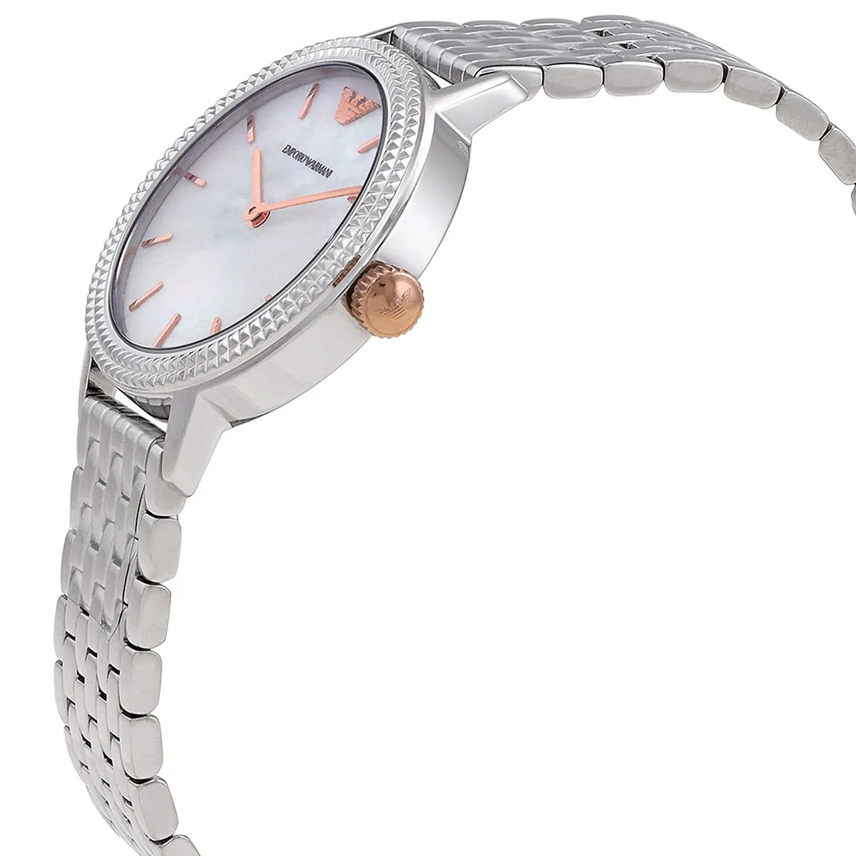 Emporio Armani Interchangeable Mother of Pearl Dial Silver Steel Strap Watch For Women - AR80020
