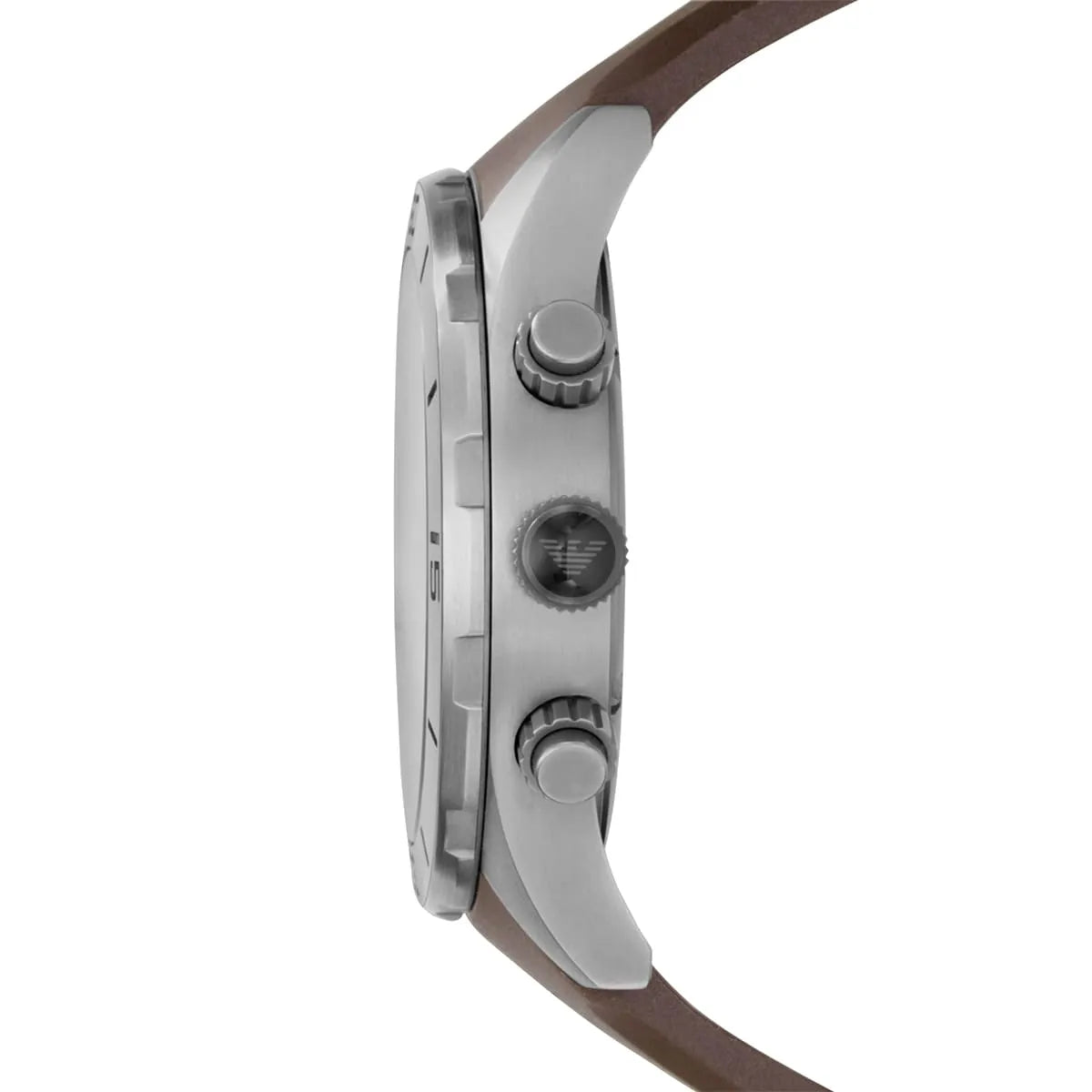 Emporio Armani Sportivo Chronograph Black Dial Brown Silicone Strap Watch for Men - AR9501