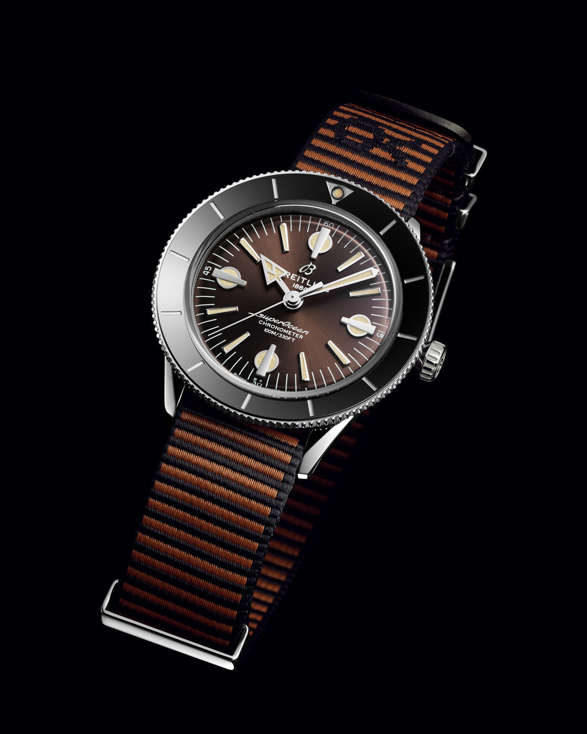Breitling Superocean Heritage '57 Outerknown Limited Edition Brown Dial Brown NATO Strap Watch for Men - U103701A1Q1W1