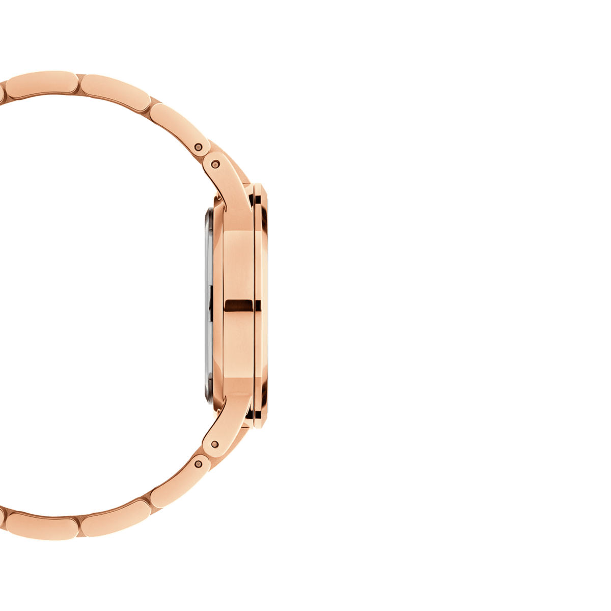 Daniel Wellington Iconic Link Analog Black Dial Rose Gold Steel Strap Watch For Women - DW00100214