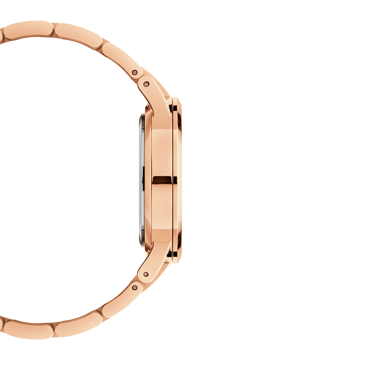 Daniel Wellington Iconic Link Pink Dial Rose Gold Steel Strap Watch For Women - DW00100335