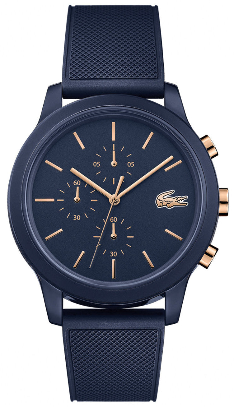 Lacoste 12.12 Blue Dial Blue Silicon Strap Watch for Men - 2011013