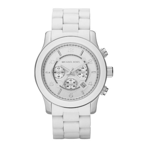 Michael Kors Oversize White Dial White Steel Strap Watch for Men - MK8108