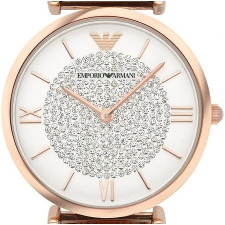 Emporio Armani Gianni T Bar White Dial Two Tone Steel Strap Watch For Women - AR1926