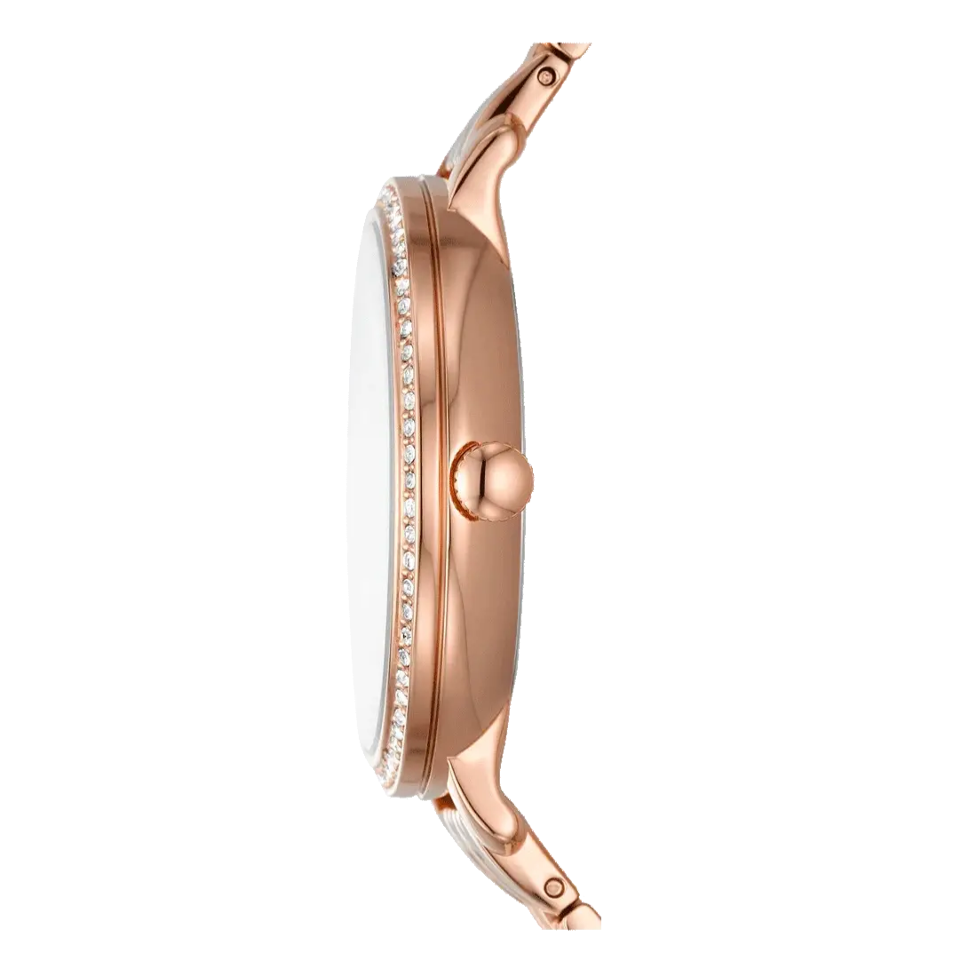 Fossil Jacqueline Analog Moonphase Mother of Pearl White Dial Rose Gold Steel Strap Watch for Women - ES5165