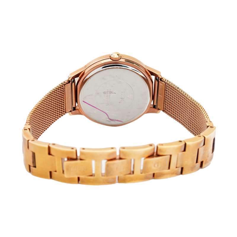 Guess Chelsea Mother of Pearl White Dial Rose Gold Mesh Strap Watch For Women - W0647L2