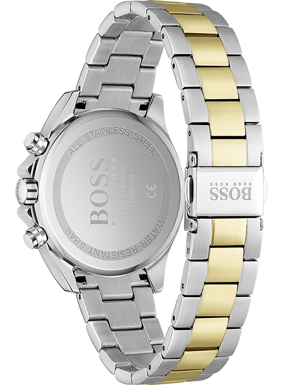 Hugo Boss Novia Chronograph Gold Dial Two Tone Steel Strap Watch for Women - 1502618