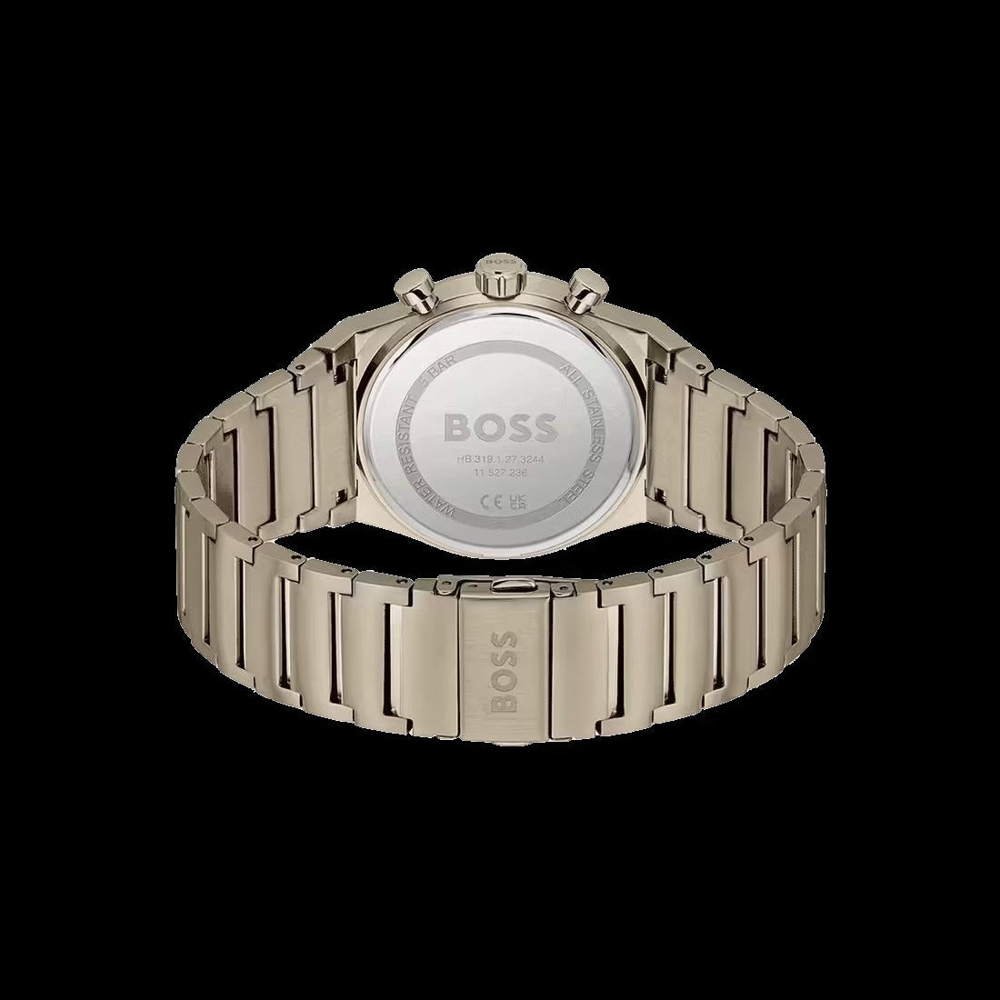 Hugo Boss Candor Chronograph Green Dial Brown Steel Strap Watch for Men - 1514222
