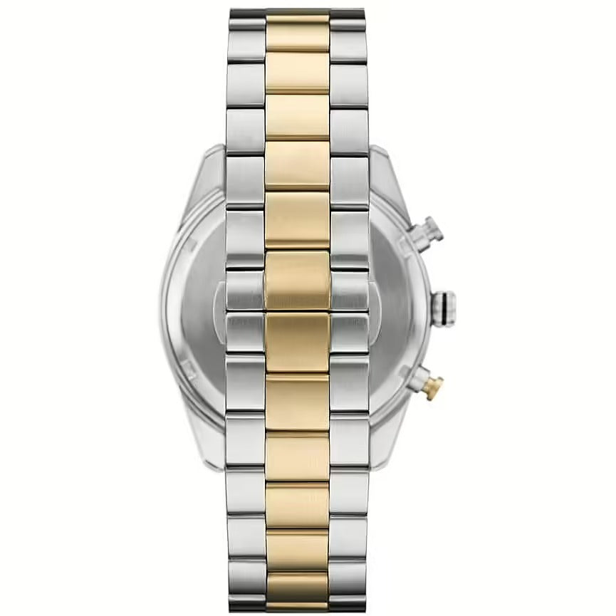Emporio Armani Racer Chronograph Black Dial Two Tone Steel Strap Watch for Men - AR11678