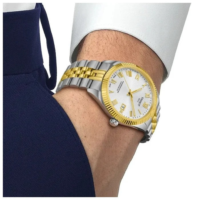 Tissot Ballade Powermatic 80 Cosc Silver Dial Two Tone Steel Strap Watch for Men - T156.408.22.033.00