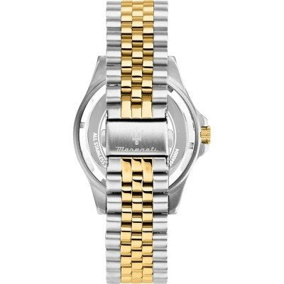 Maserati SFIDA Black Dial Two Tone Steel Strap Watch for Men - R8853140009