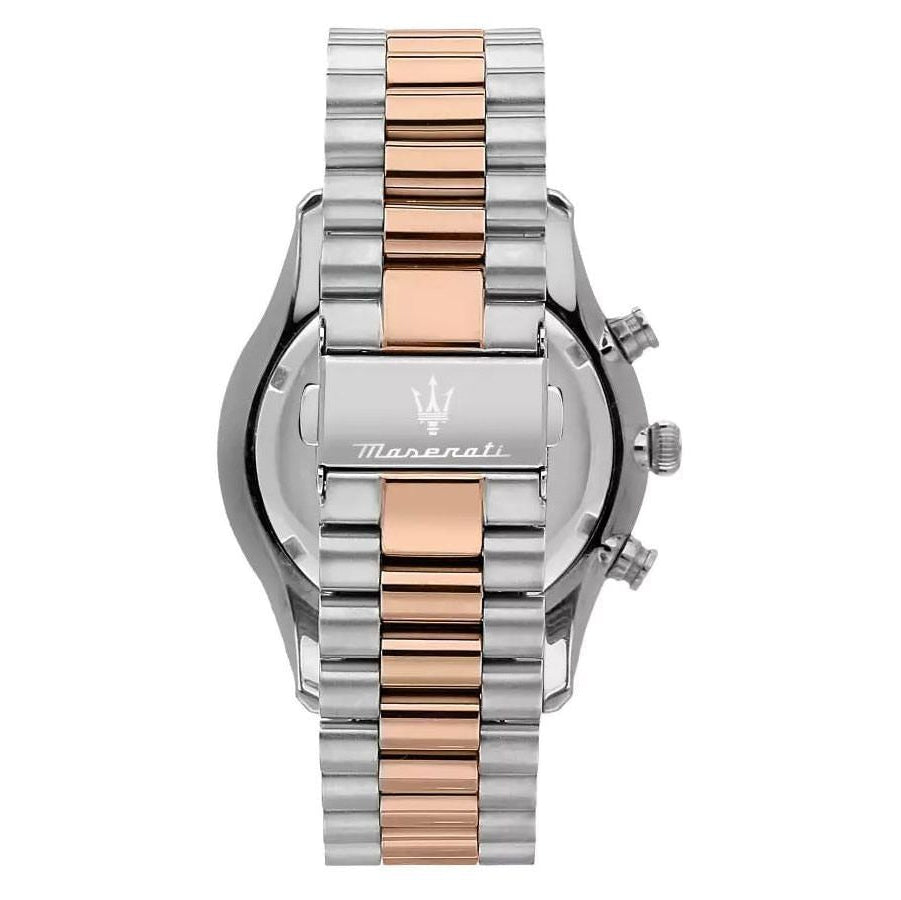 Maserati Tradizione Chronograph White Dial Two Tone Steel Strap Watch for Men - R8873646002