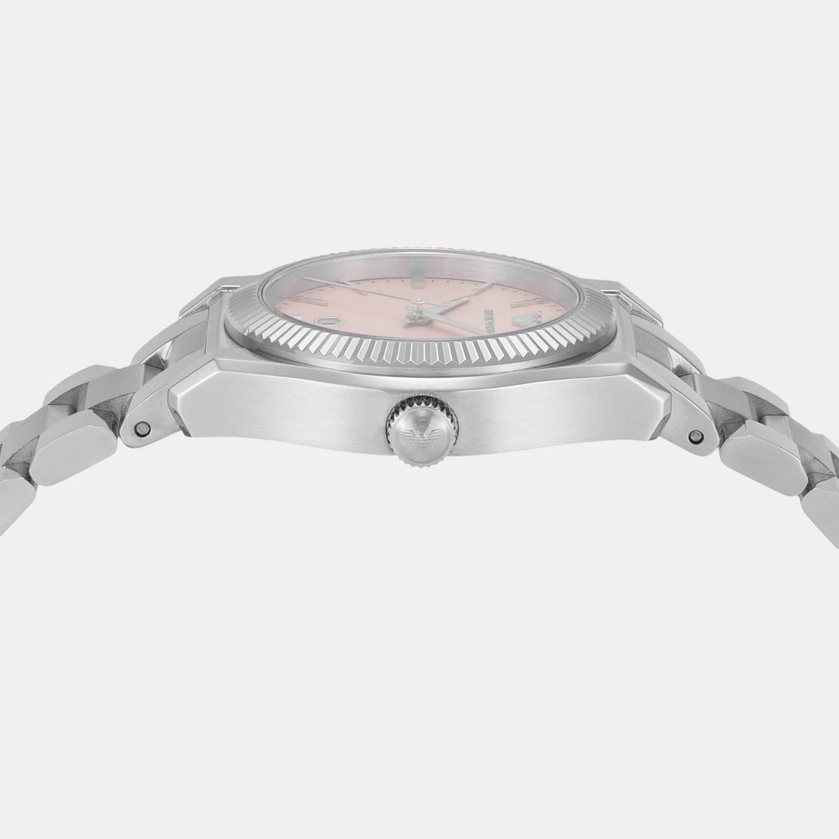 Emporio Armani Federica Pink Dial Silver Steel Strap Watch for Women - AR11658