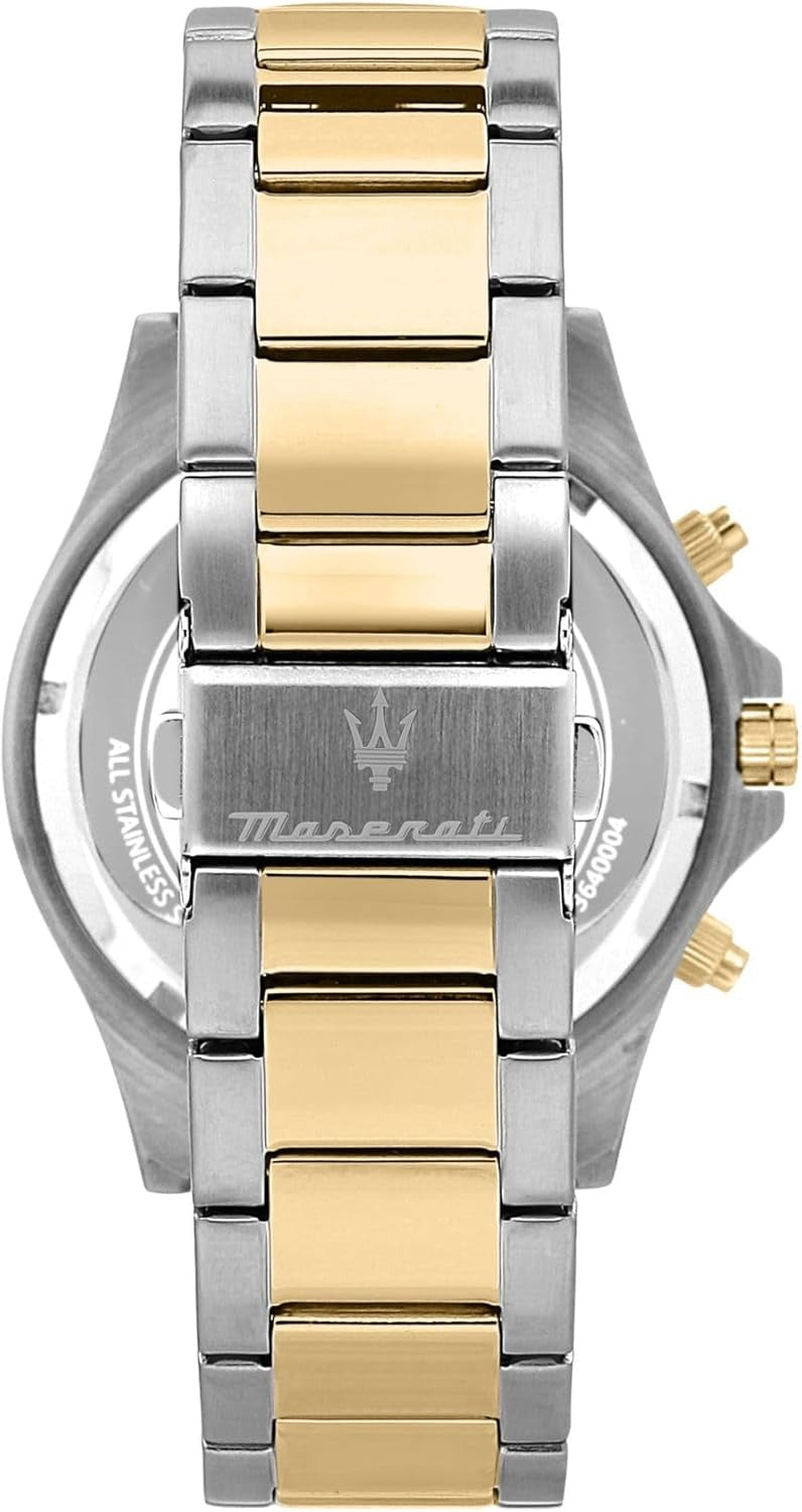 Maserati SFIDA Limited Edition Chronograph Blue Dial Two Tone Steel Strap Watch for Men - R8873640017