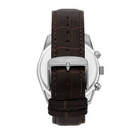 Maserati Attraction Limited Edition Chronograph Blue Dial Brown Leather Strap Watch for Men - R8851151003