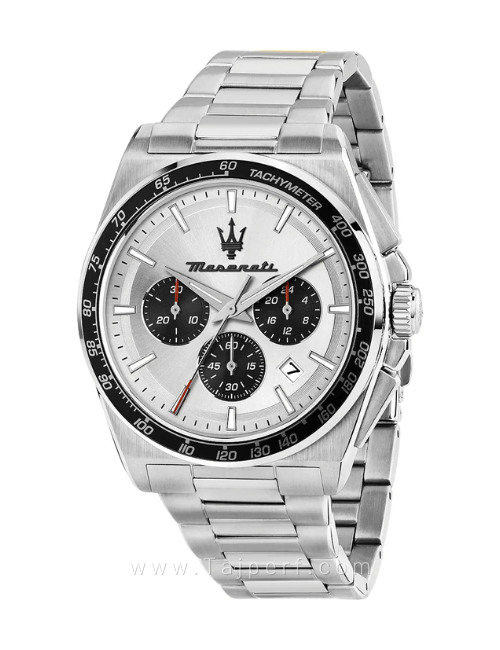 Maserati Velocità Chronograph Silver Dial Silver Steel Strap Watch for Men - R8873652006