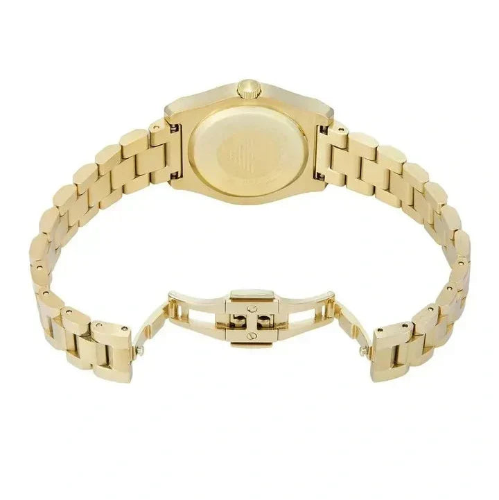 Emporio Armani Federica Mother of Pearl White Dial Gold Steel Strap Watch for Women - AR11657