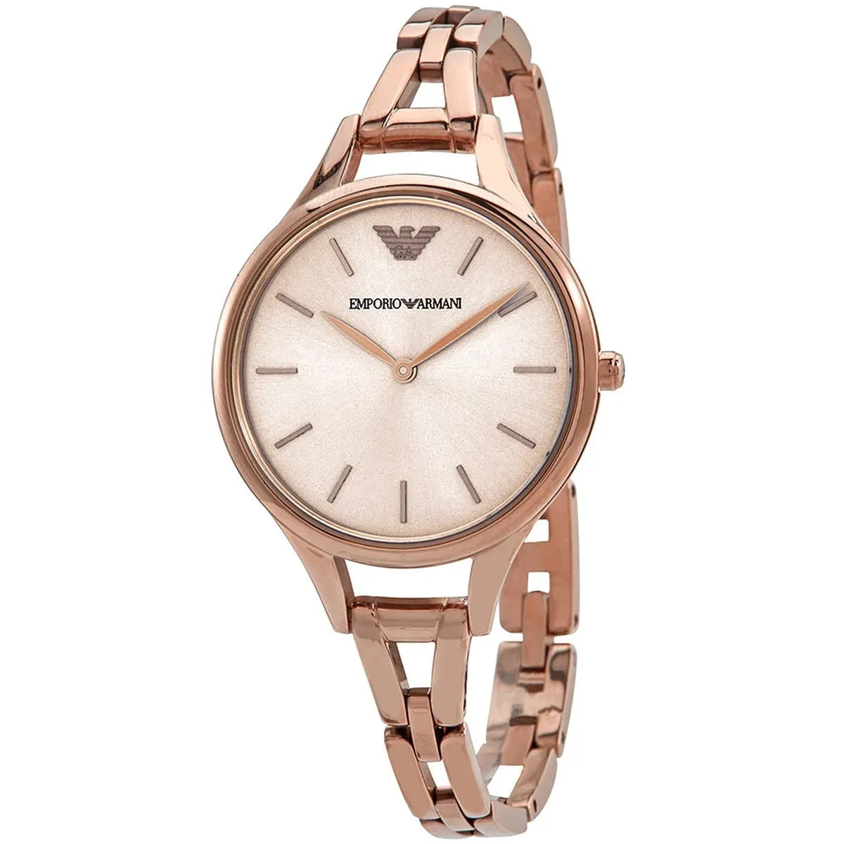Emporio Armani Aurora Rose Gold Dial Rose Gold Steel Strap Watch for Women - AR11055