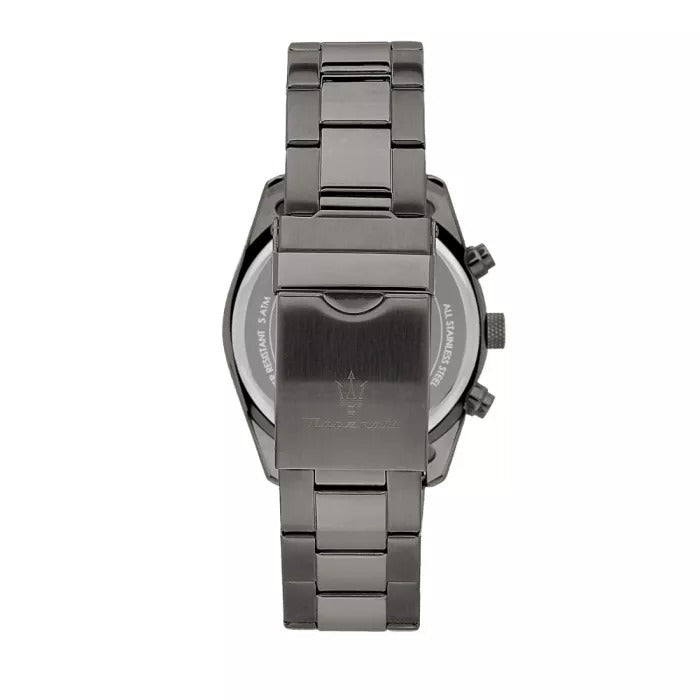Maserati Attrazione Chronograph Black Dial Black Steel Strap Watch for Men - R8853151001