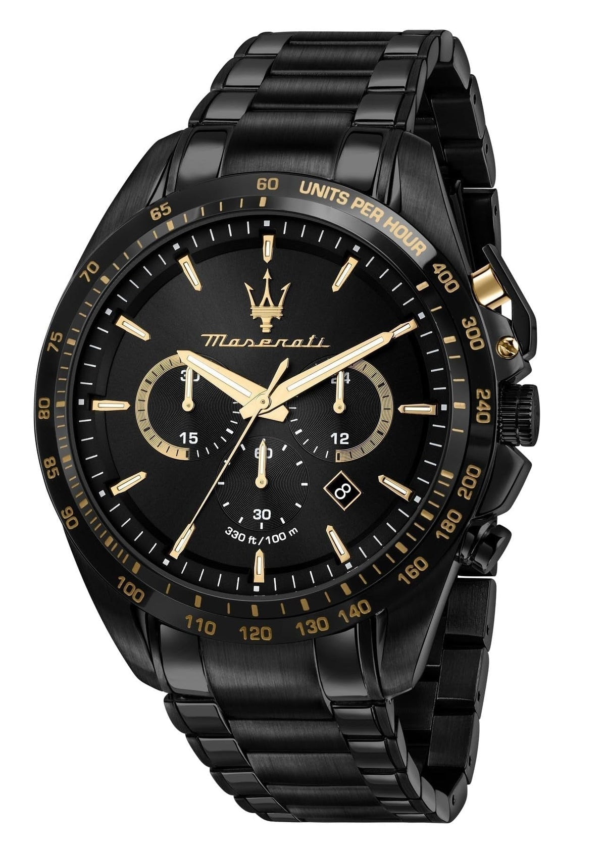 Maserati Traguardo Limited Edition Chronograph Black Dial Black Steel Strap Watch for Men - R8873612051