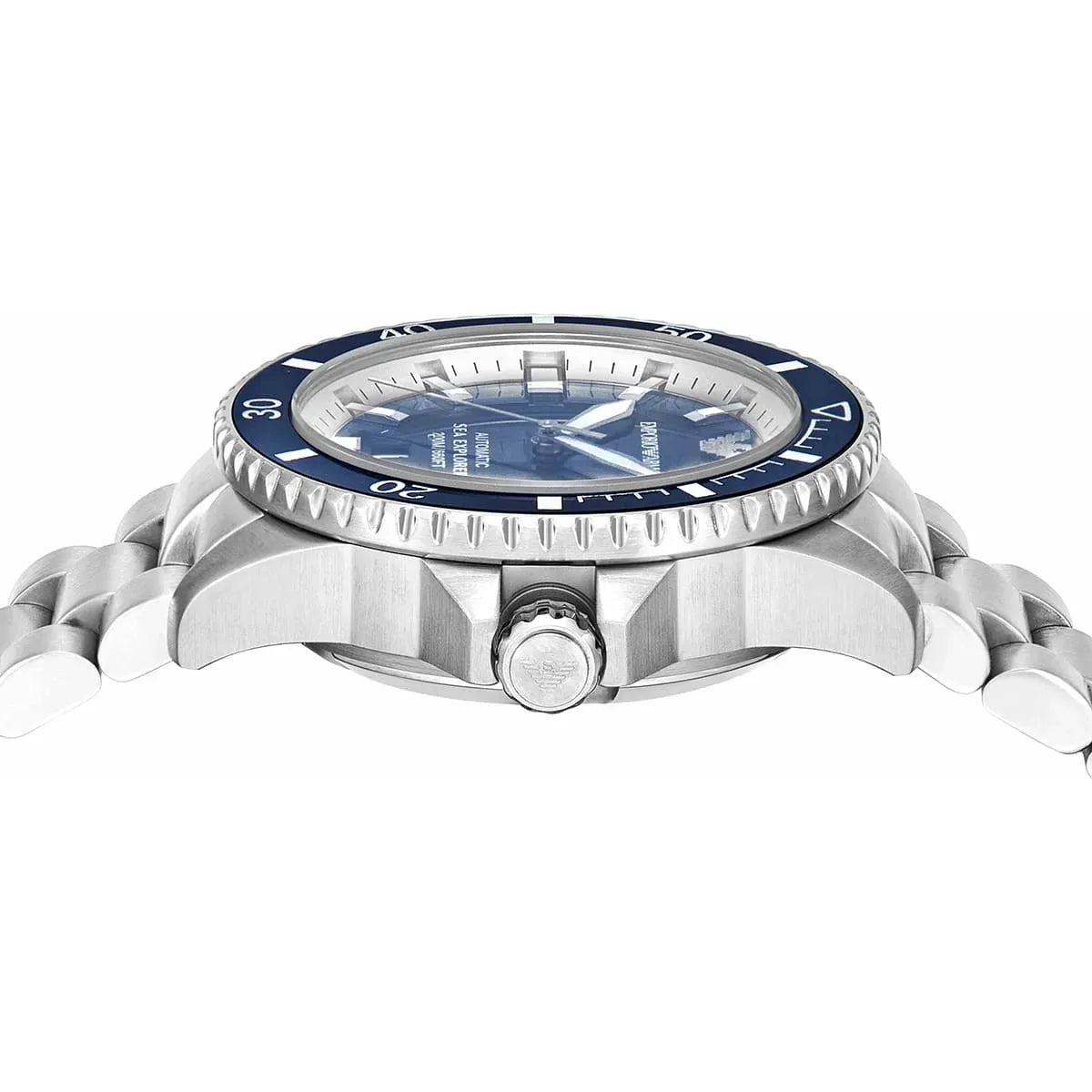 Emporio Armani Sea Explorer Blue Dial Silver Steel Strap Watch for Men - AR60079