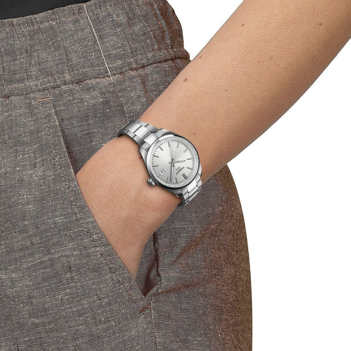 Tissot PR 100 Quartz Silver Dial Silver Steel Strap Watch for Women - T150.210.11.031.00