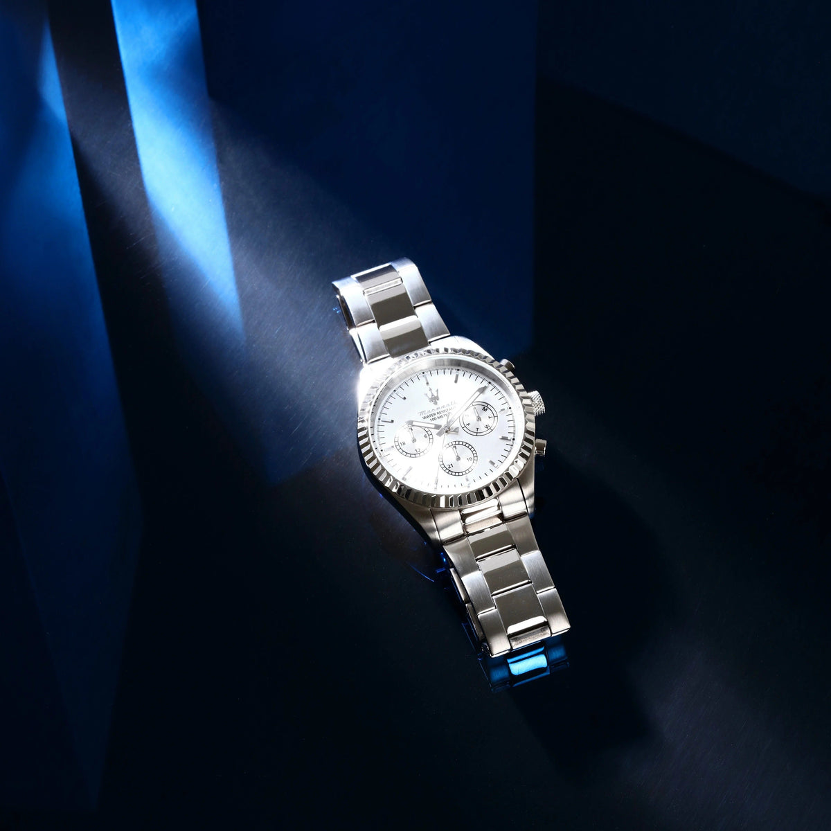 Maserati Competizione Chronograph Silver Dial Silver Steel Strap Watch for Men - R8853100041