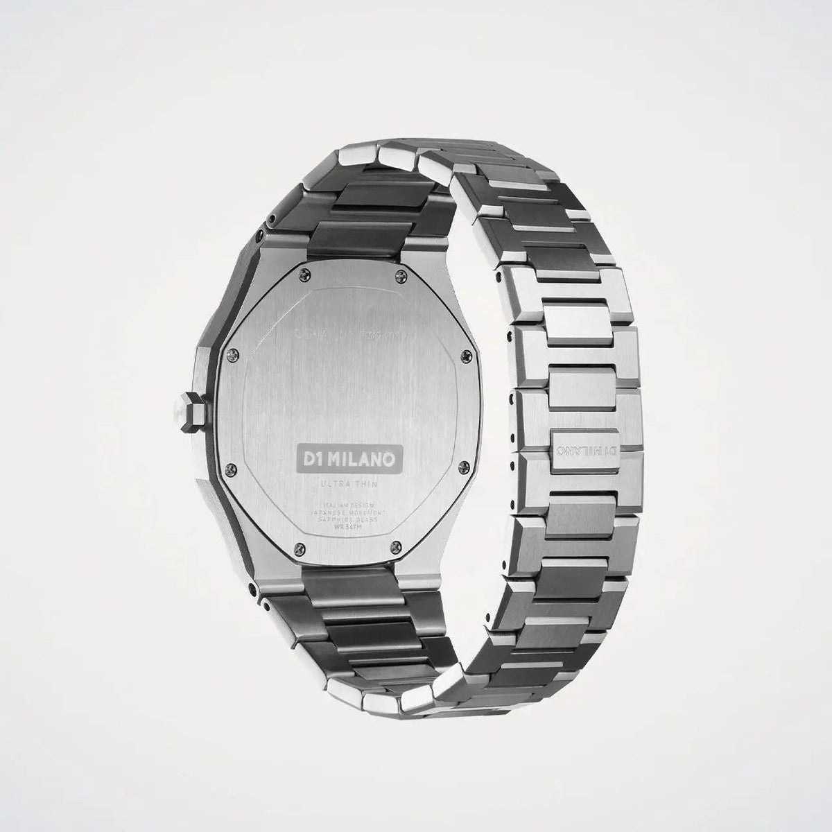 D1 Milano Ultra Thin Matte Black Dial Silver Steel Strap Watch for Men - D1-UTBJ40