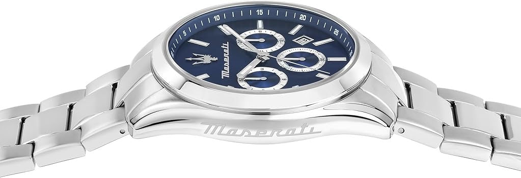 Maserati Attrazione Chronograph Blue Dial Silver Steel Strap Watch for Men - R8853151005