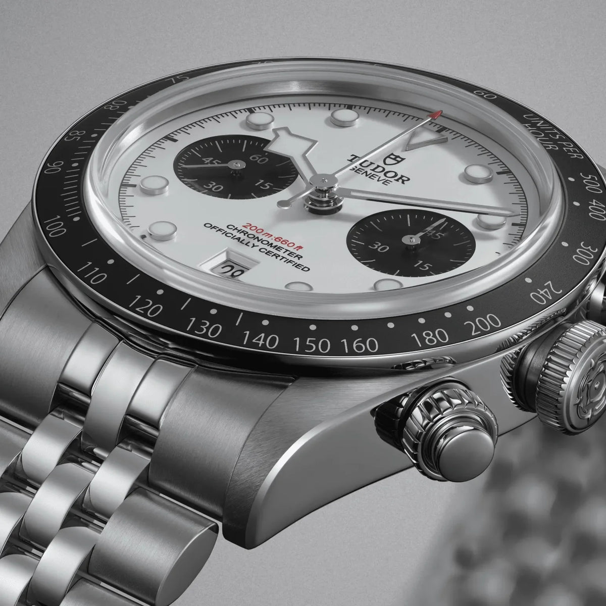 Tudor Black Bay Chrono Silver Dial Silver Steel Strap Watch for Men - M79360N-0014