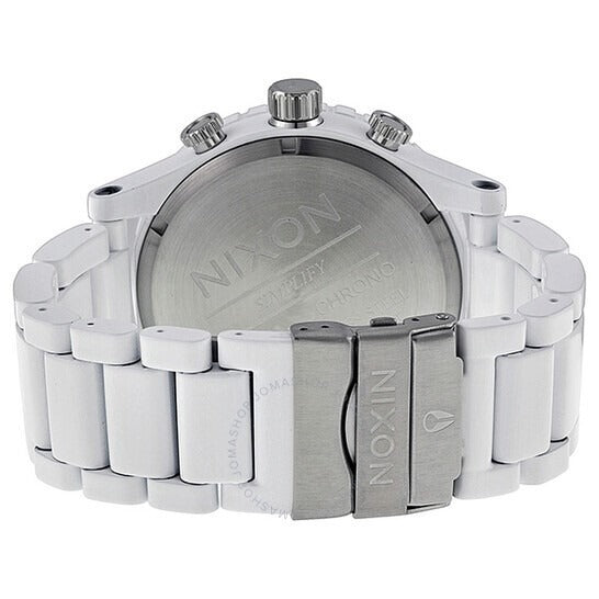 Nixon 51-30 Chronograph White Dial White Steel Strap Watch for Men - A083-1255
