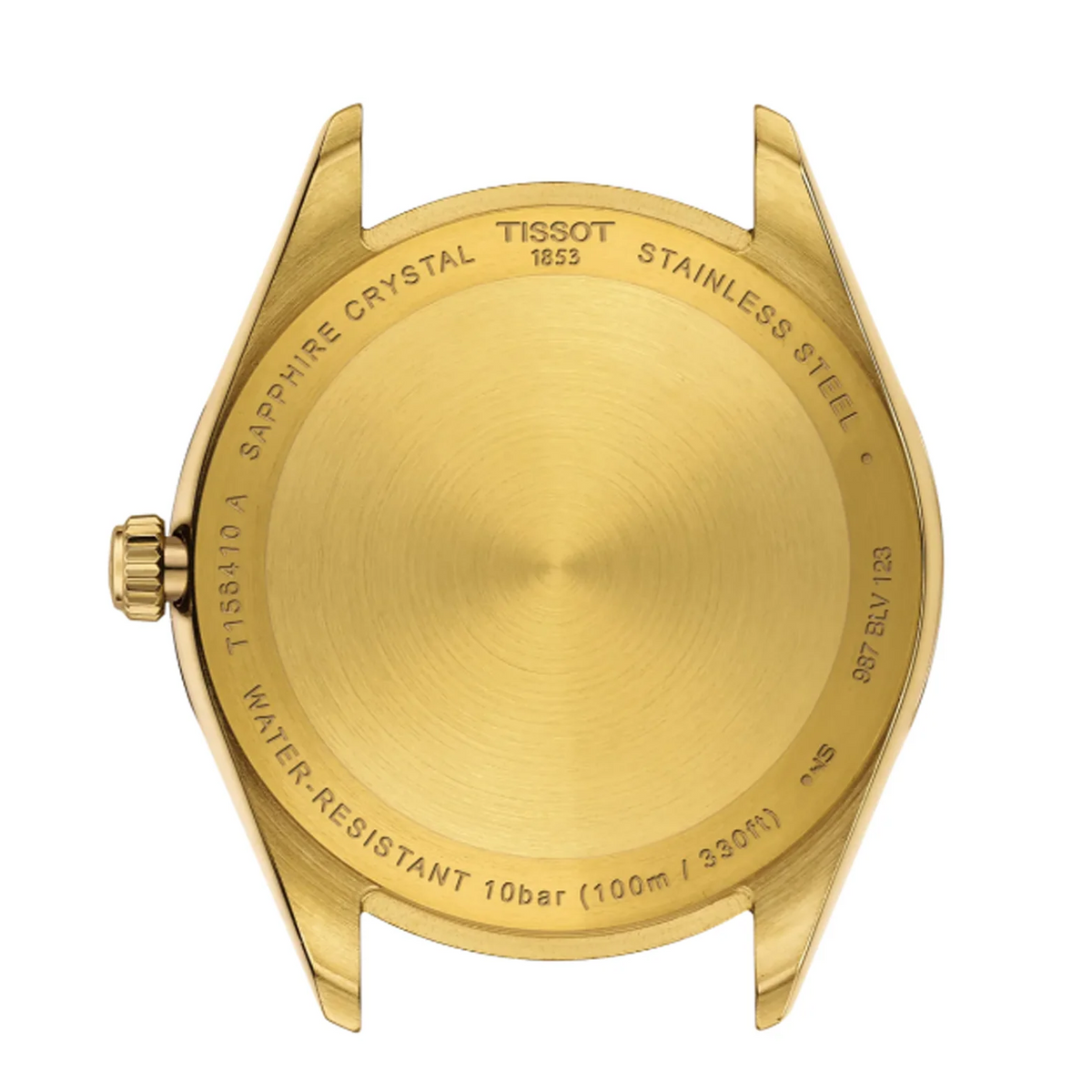 Tissot Ballade Quartz Black Dial Gold Steel Strap Watch for Men - T156.410.33.051.00