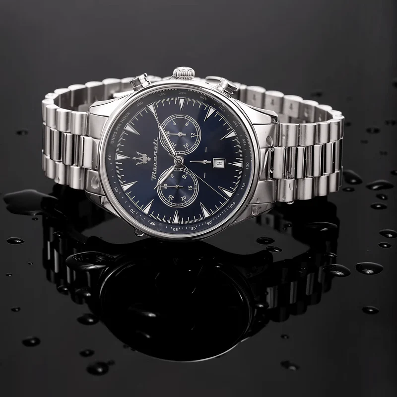 Maserati Tradizione Chronograph Blue Dial Silver Steel Strap Watch for Men - R8873646005