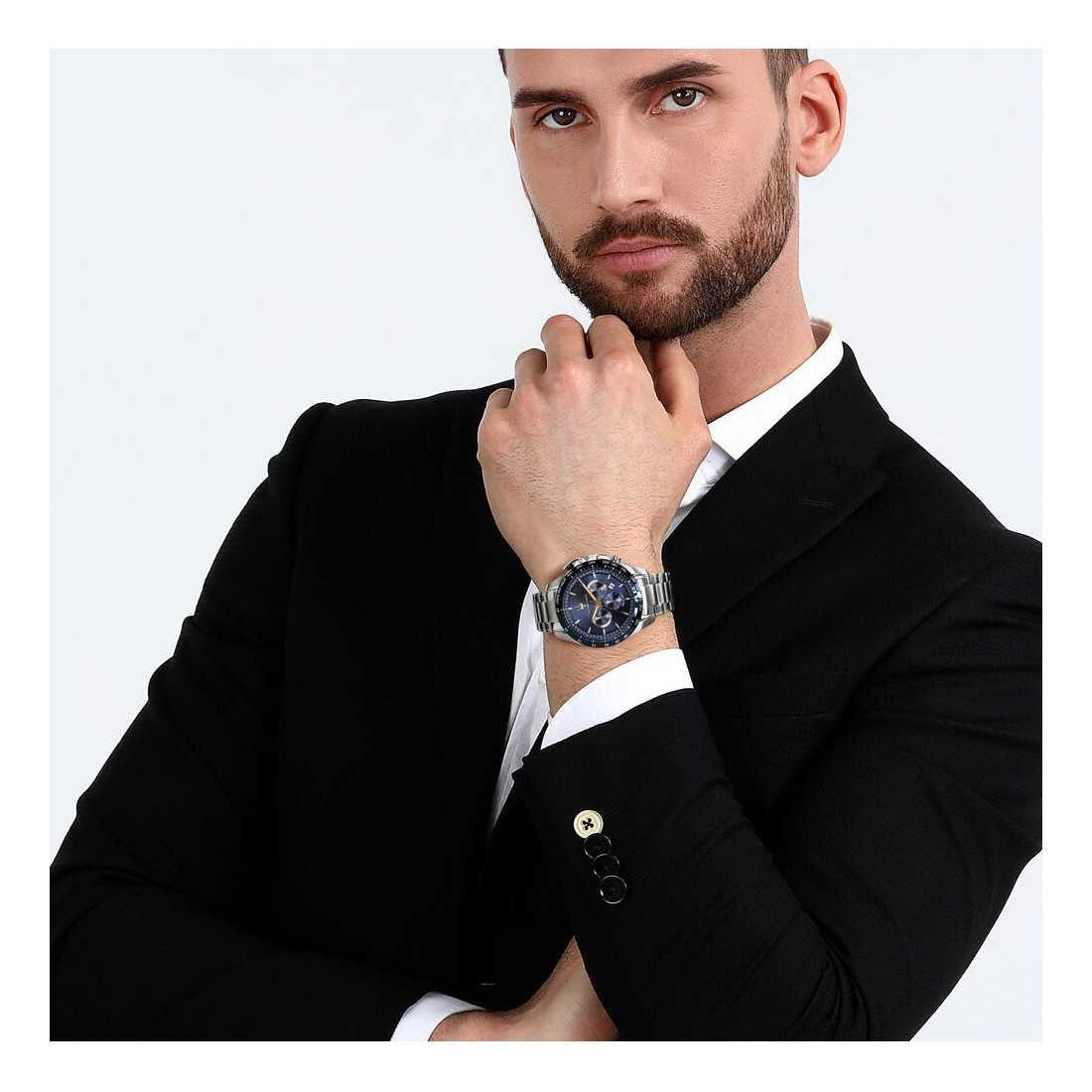 Maserati Traguardo Limited Edition Chronograph Blue Dial Silver Steel Strap Watch for Men - R8873612052