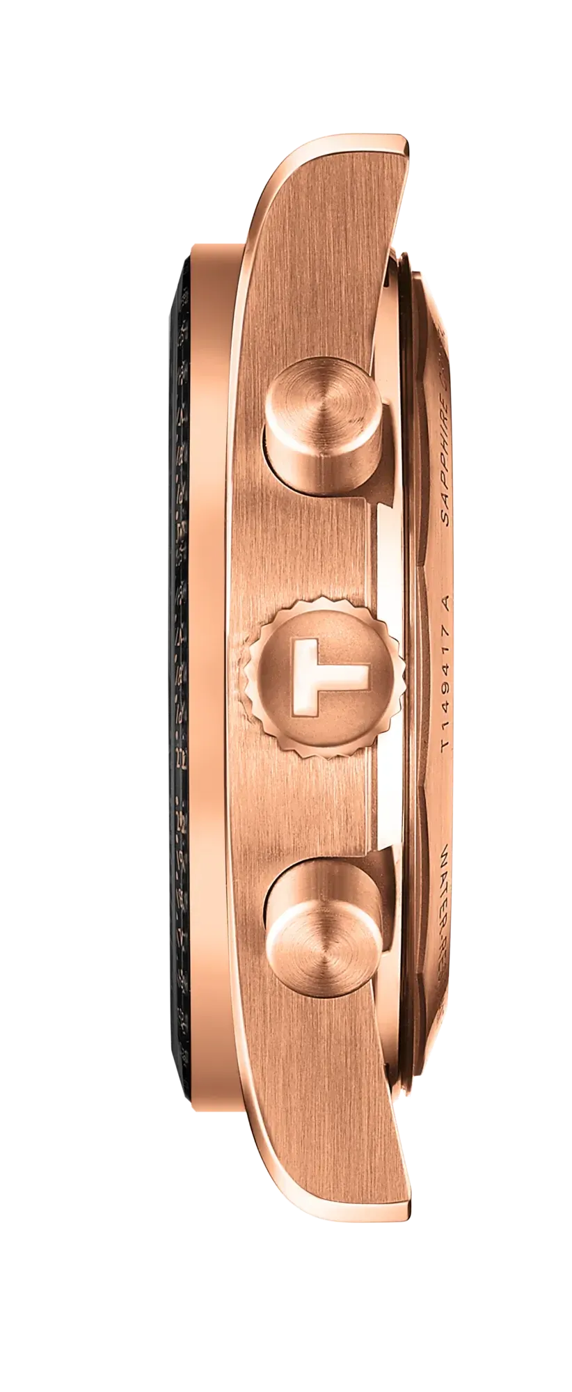 Tissot PRS 516 Chronograph Black Dial Rose Gold Steel Strap Watch for Men - T149.417.33.051.00