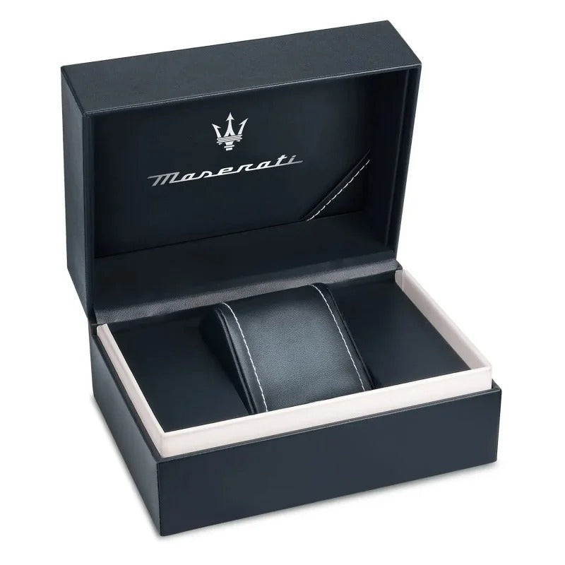 Maserati Attrazione Chronograph Black Dial Two Tone Steel Strap Watch for Men - R8853151002