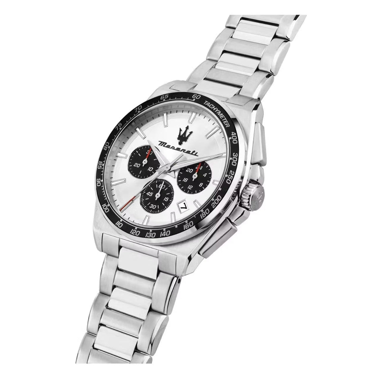 Maserati Velocità Chronograph Silver Dial Silver Steel Strap Watch for Men - R8873652006