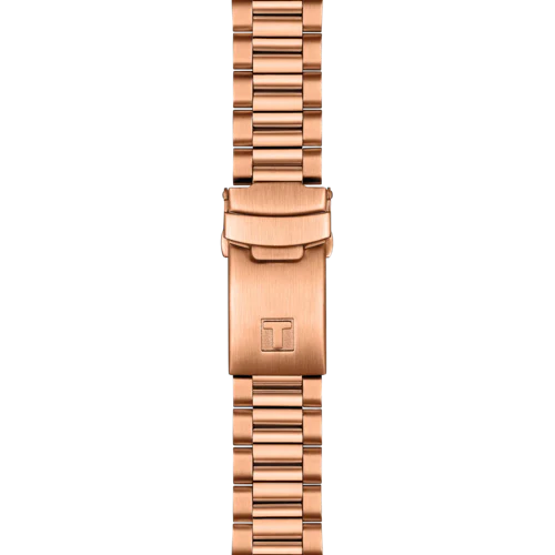 Tissot PRS 516 Chronograph Black Dial Rose Gold Steel Strap Watch for Men - T149.417.33.051.00