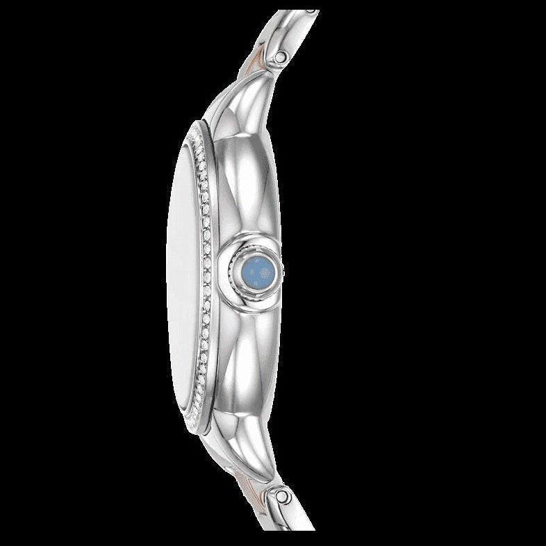 Emporio Armani Three Hand Blue Dial Two Tone Steel Strap Watch for Women - AR11597