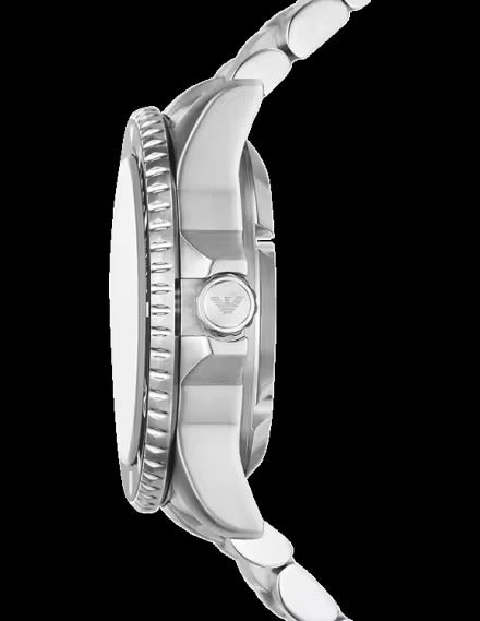 Emporio Armani Sea Explorer Blue Dial Silver Steel Strap Watch for Men - AR60079