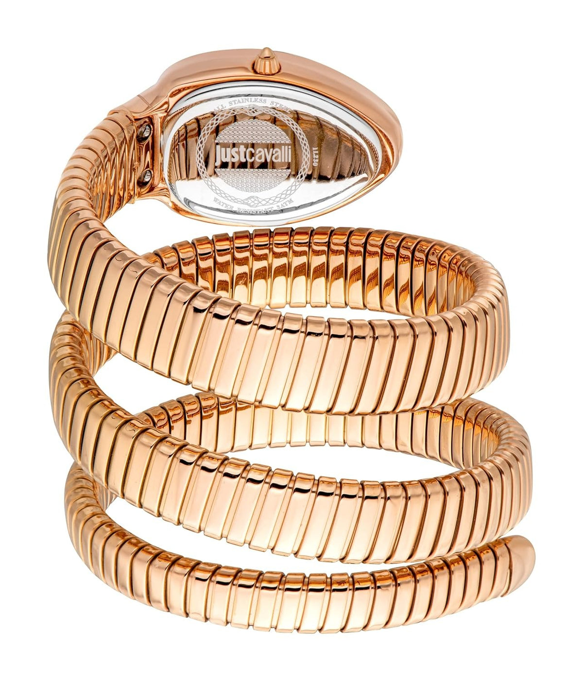 Just Cavalli Vezzoso Green Dial Rose Gold Steel Strap Watch for Women - JC1L230M0055
