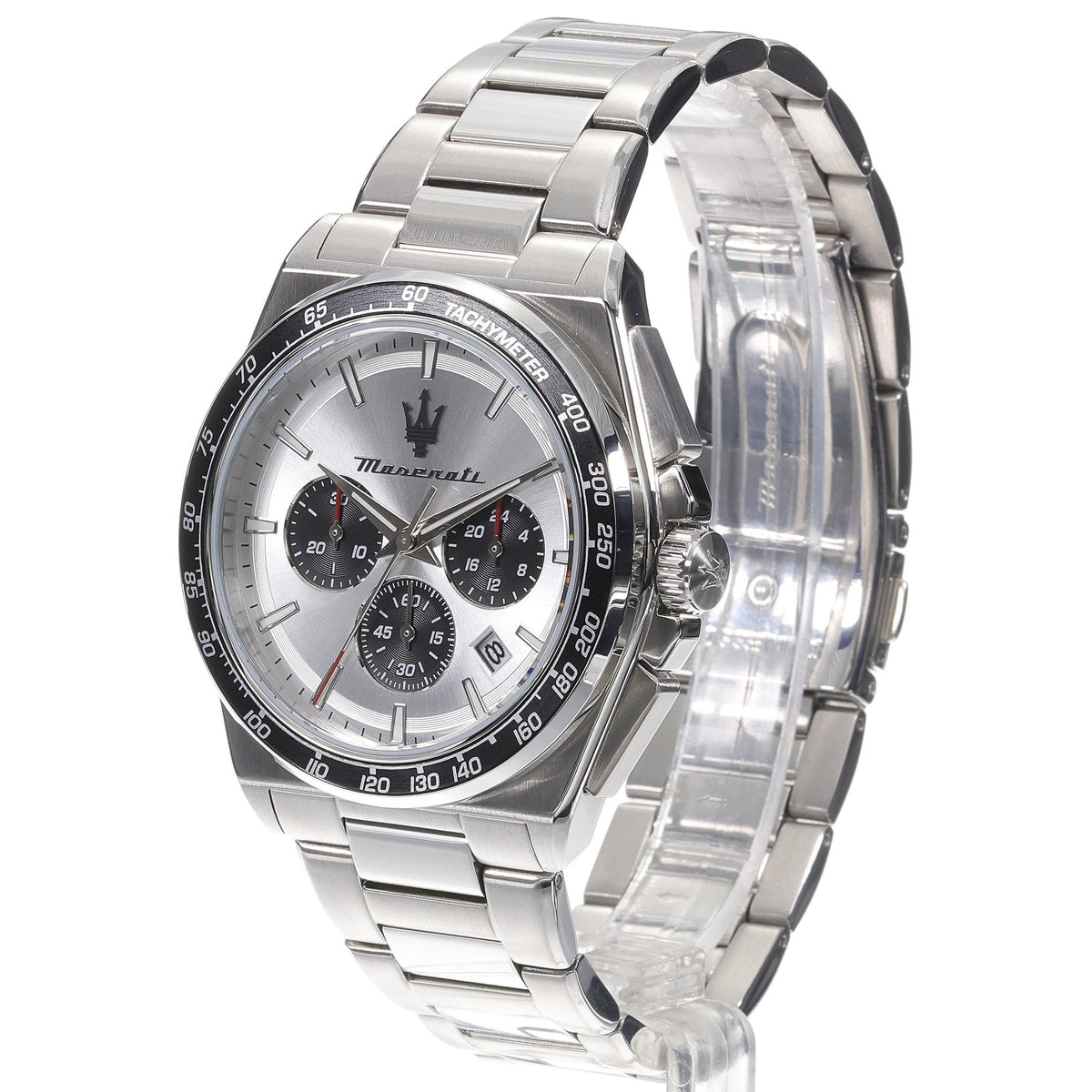 Maserati Velocità Chronograph Silver Dial Silver Steel Strap Watch for Men - R8873652006