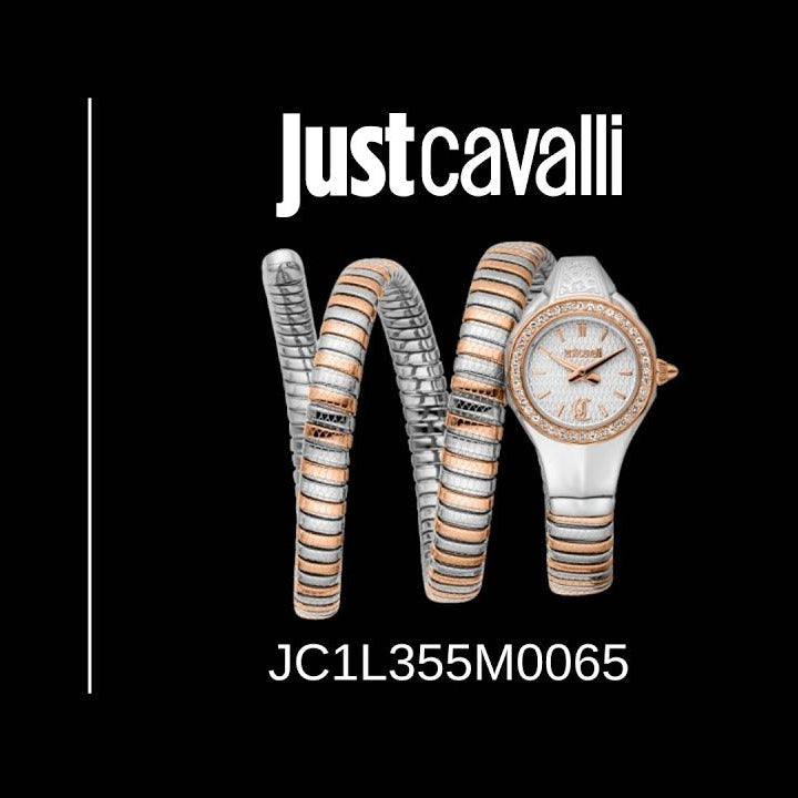 Just Cavalli Vita White Dial Two Tone Steel Strap Watch for Women - JC1L355M0065
