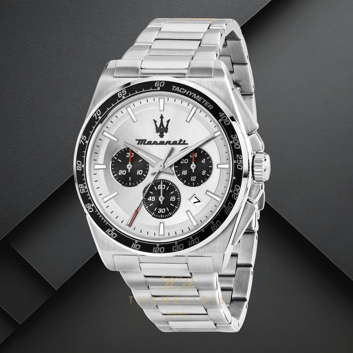 Maserati Velocità Chronograph Silver Dial Silver Steel Strap Watch for Men - R8873652006
