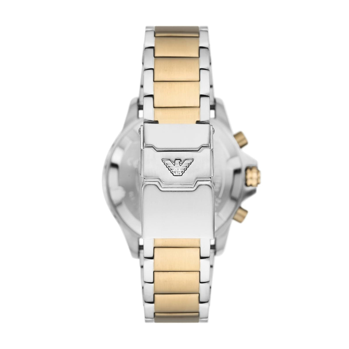 Emporio Armani Sea Explorer Chronograph Green Dial Two Tone Steel Strap Watch for Men - AR11586