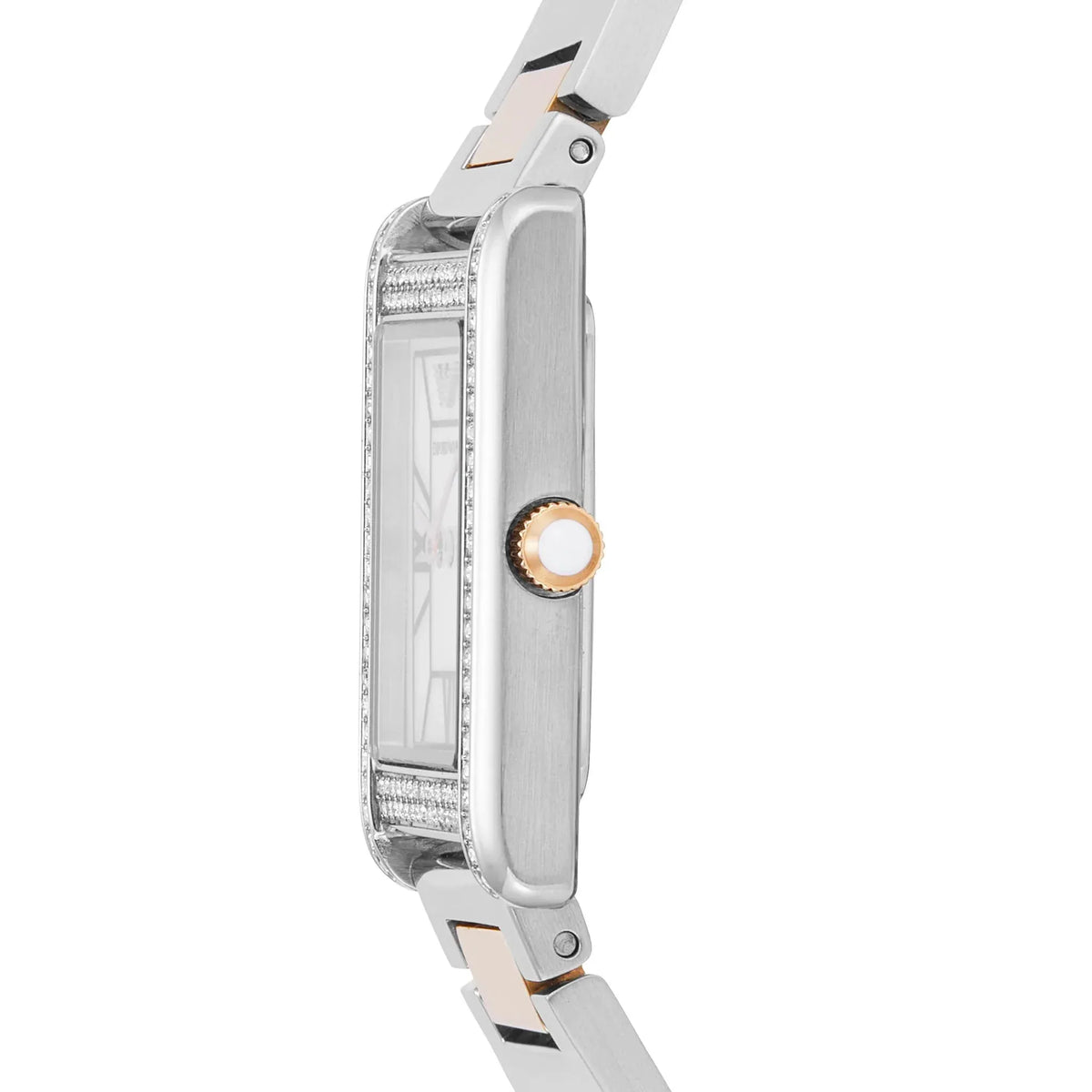 Emporio Armani Genni Mother of Pearl Dial Two Tone Steel Strap Watch for Women - AR11626