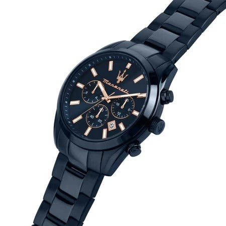 Maserati Attrazione Chronograph Blue Dial Blue Steel Strap Watch for Men - R8873626003