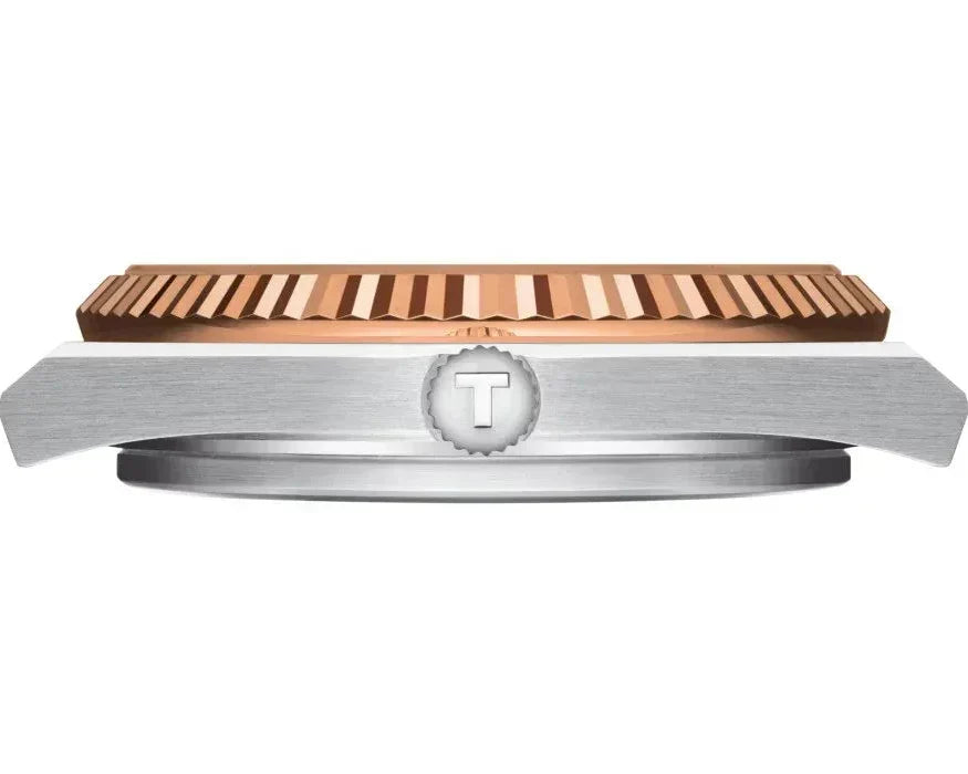 Tissot PRX Powermatic 80 18K Gold Brown Dial Silver Steel Strap Watch for Men - T931.407.41.291.00