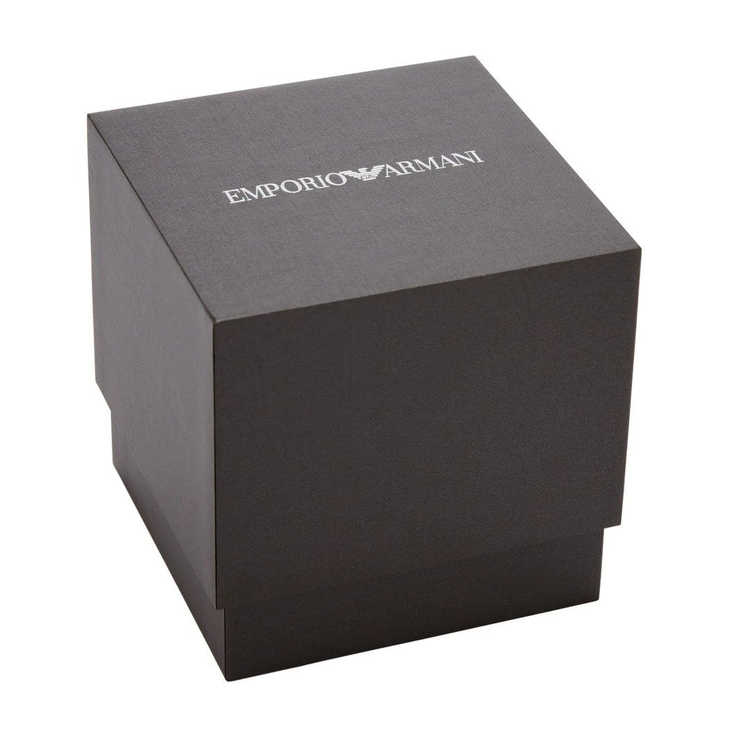 Emporio Armani Racer Chronograph Black Dial Black Leather Strap Watch for Men - AR11635