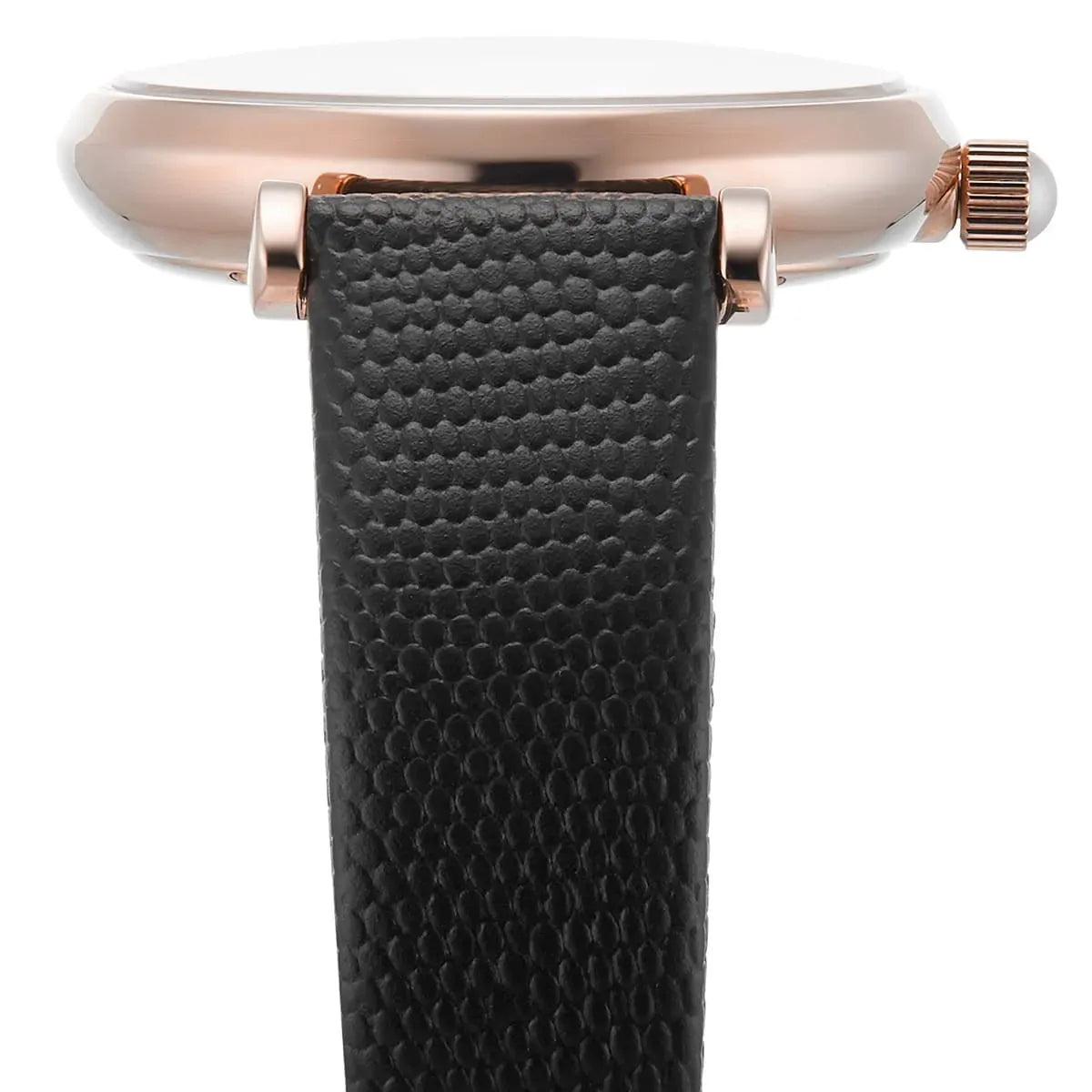 Emporio Armani Gianni T-Bar White Dial Black Leather Strap Watch for Women - AR11270